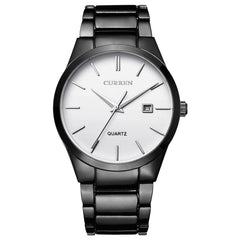CURREN Men's Watches Classic Black/Silver Steel Band Quartz Analog Wrist Watch with Date for Man …
