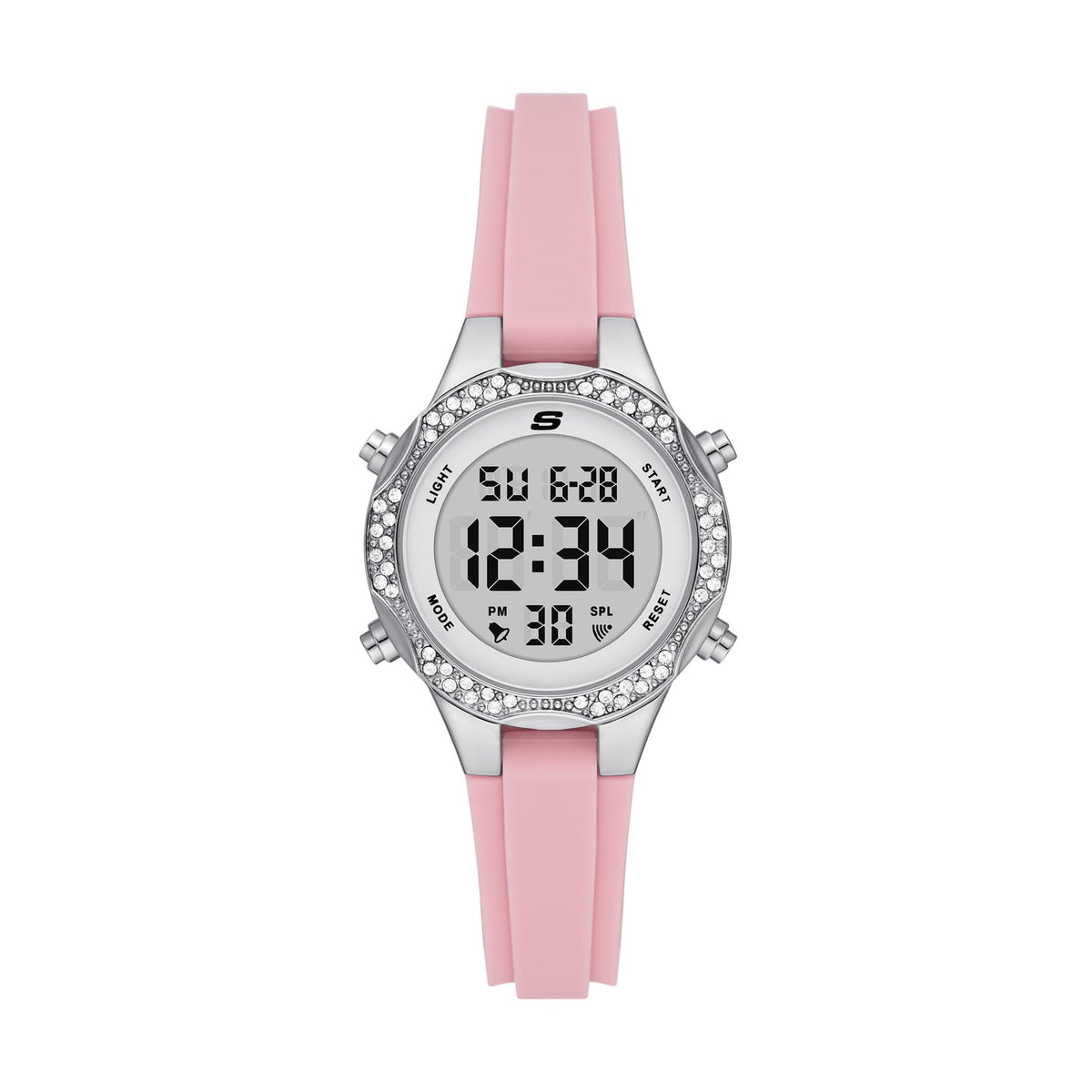 Skechers Women's Brinkley Digital Chronograph Watch, Color: Silver, Blush (Model: SR6282), Blush