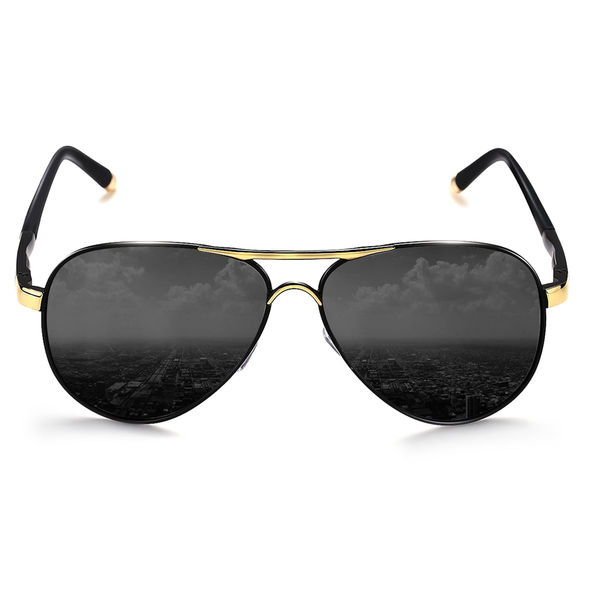 ROCKNIGHT Polarized Aviator Sunglasses for Men Women Metal Flat Top Sunglasses lightweight Driving UV400 Outdoor 58mm