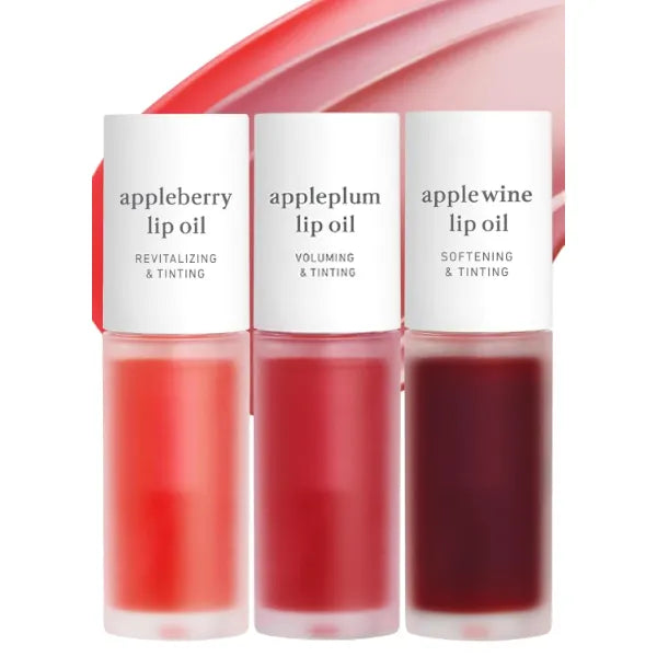 NOONI Korean Lip Oil – Nourishing Appleberry, Appleplum & Applewine Shine for Soft, Glossy Lips