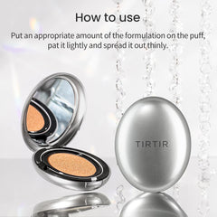 TIRTIR Aura Glow Cushion | Semi-Glow Finish, 72-Hour Radiance, Buildable coverage, Moisturized, Buildable skin, Korean Cushion, Pack of 1 (0.63 oz.), 23N Sand