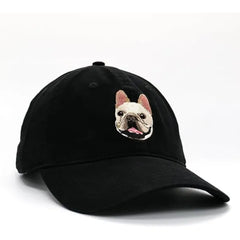 Grispaw French Bulldog Baseball Cap, Embroidered Dad Hat - Black