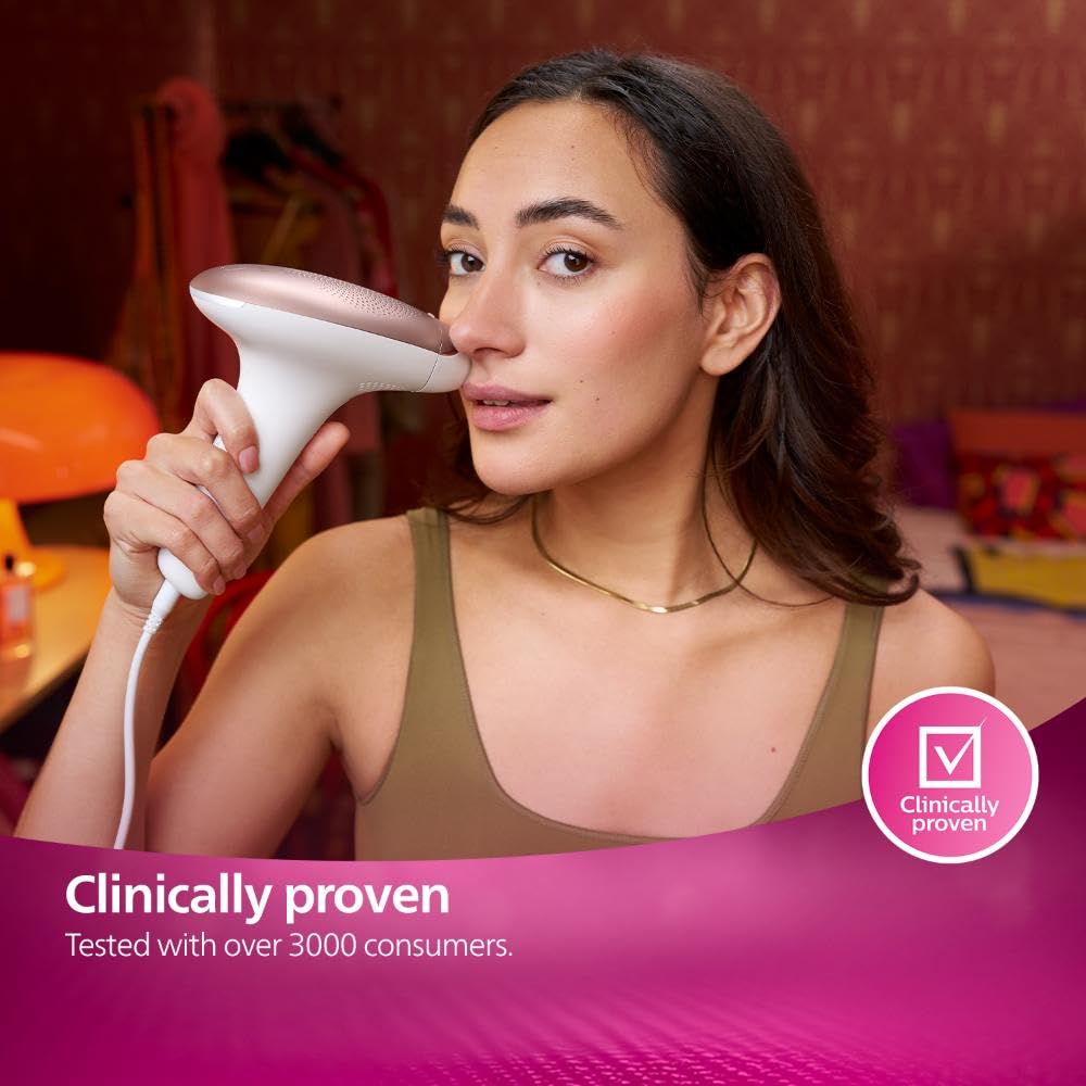 Philips Lumea IPL | Hair Removal | 7000 Series | Skintone Sensor | 2 Attachments | Body, Face | Compact Pen Trimmer | Corded Use | BRI921/60