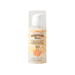 Hawaiian Tropic Oil Free Sunscreen Lotion Wieghtless Hydration for Face, SPF 30 UVA/ UVB Derm tested, 12hrs Moisturizaton,Wont Clof Pores, No Oxybenzone - 50ml