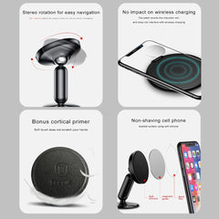 Baseus Magnetic Car Phone Holder for Dashboard, 360° Rotation Cell Phone Mount With Ultra Strong Magnet Compatible with iPhone 15 Pro Max, Samsung Galaxy S24 Ultra & More