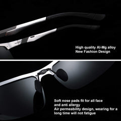 PUKCLAR Mens Driving Sunglasses Polarized Sports Sunglasses Al-Mg Metal Frame Cycling Fishing Golf Goggles