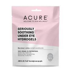 Acure Seriously Soothing Under Eye Hydrogels | 100% Vegan | For Dry to Sensitive Skin |Blue Tansy & Arnica - Soothes & Minimizes Dark Circles | Two Single Use | 1 Count