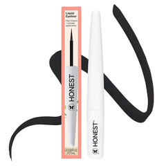 Honest Beauty Longlasting Liquid Eyeliner, Smudge Flake Proof, Precise Application, Hypoallergenic, Vegan, Cruelty-Free, Black, 0.58 fl oz