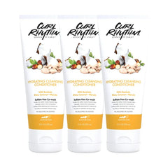 Curl Rhythm Hydrating Cleansing Cowash Conditioner for Curly Hair - Detangle, Frizz Free Shine & Co-wash with Shea Butter, Coconut & Marula For Wavy Kinky Coily Hair - Sulfate Free - 10 Fl Oz (3 Pack)