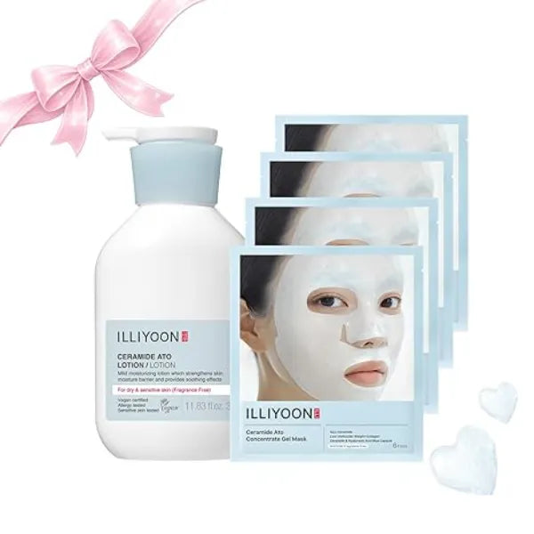 Illiyoon ATO Gel Mask 4ea with ATO Lotion 11.83 Fl Oz