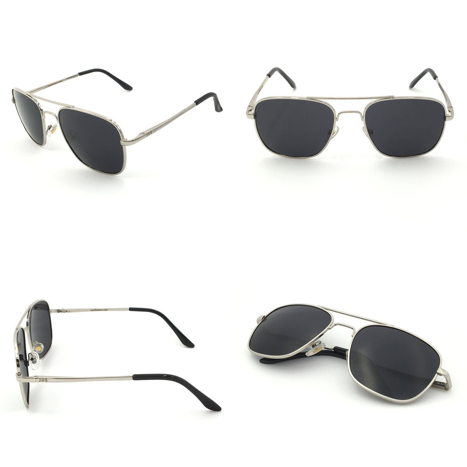 J+S Premium Military Style Classic Aviator Sunglasses, Polarized, 100% UV protection