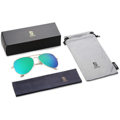SOJOS Classic Aviator Polarized Sunglasses Mirrored UV400 Lens SJ1054