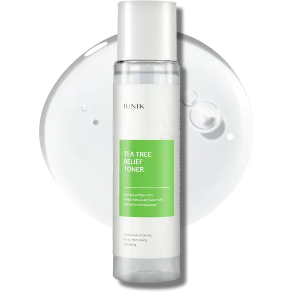 IUNIK Tea Tree Relief Vegan Face Toner - Facial Moisturizer Acne-Prone Irritated Skin w Tea Tree 67% Centella Asiatica 19.5% 6.7 Fl OZ