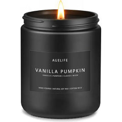 Auelife Fall Candle, Vanilla Pumpkin Scented for Home, Soy Wax 7oz