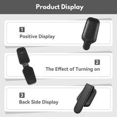 T Tersely Sunglasses Holder for Car Visor Universal Magnetic Adsorbed Leather Eyeglasses Holder Glasses Hanging Storage Clip Car Visor Accessories Ticket Card Clip for Car Accessories Parts (Black)