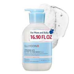 Illiyoon Ceramide Ato 6.0 Top to Toe Wash Mild Cleanser for Baby body, 16.9 Fl Oz 500ml