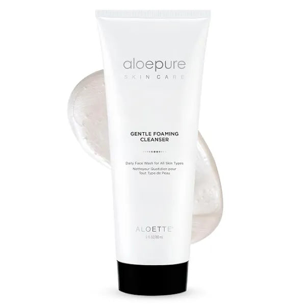 Aloette Gentle Foaming Facial Cleanser - Moisturizing Face Wash for Women & Men - Facewash Skin Cleanser Rejuvenates & Replenishes Natural Moisture, Facial Cleansing for All Skin Types - 6 Fl Oz