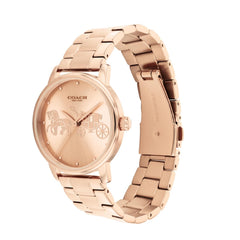 COACH WOMEN'S ROSE GOLD DIAL IONIC PLATED ROSE GOLD STEEL BRACELET WATCH - 14503076