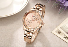 CURREN Watch 9009 Women's Quartz Watch Designer Crystal Wristwatch Ladies Watch (with Original Box) - ROSE