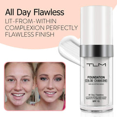 TLM Flawless Colour Changing Warm Skin Tone Foundation SPF 15 - 2 Pack