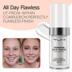 TLM Flawless Colour Changing Warm Skin Tone Foundation SPF 15 - 2 Pack