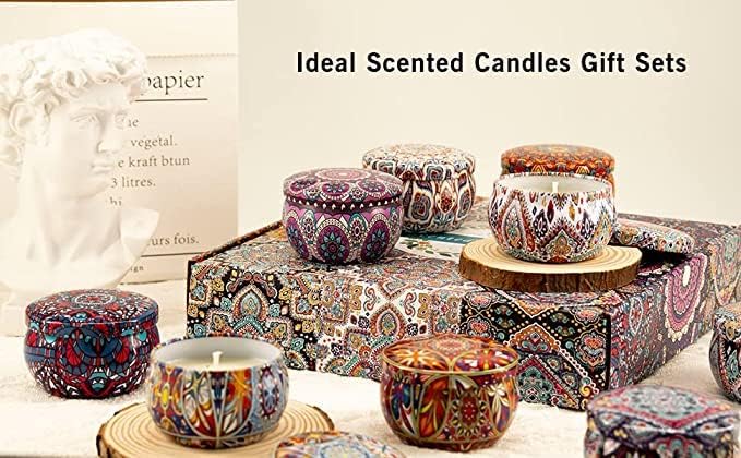 Raptors Scented Candles, Pack of 8 Gift Set for Women and your Loved ones - Eco Friendly Natural Soy Wax - Bath and Body Works Candles, Stress Relief & Aromatherapy Portable Tin Can Candles Gift