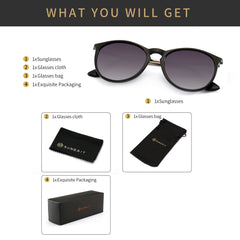 SUNGAIT Vintage Round Sunglasses for Women Men Classic Retro Designer Style