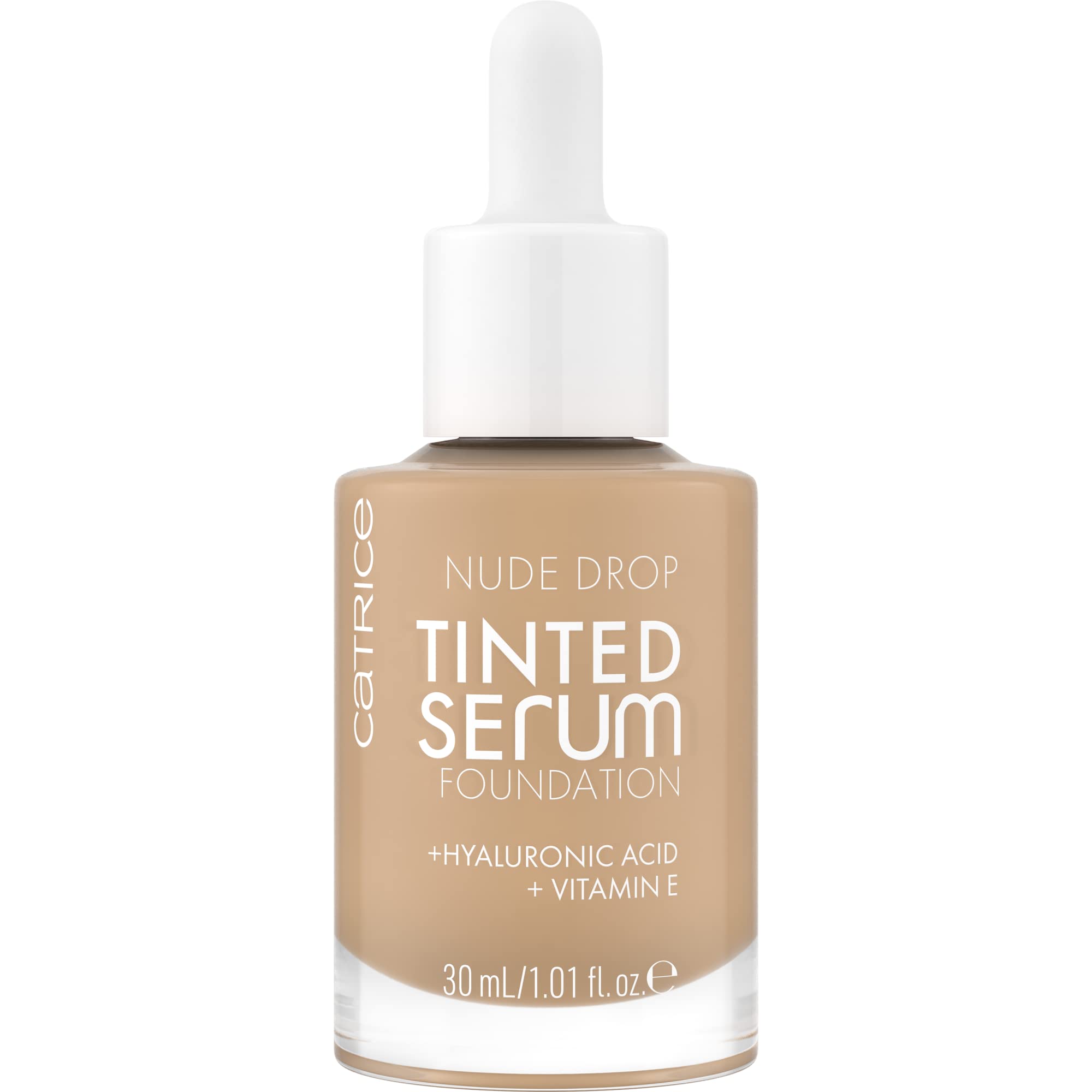 Catrice Nude Drop Tinted Serum Foundation, No. 030C, Nude, Long-Lasting, Mattifying, Natural, for Sensitive Skin, Vegan, Oil-Free, Perfume, No Alcohol, Pack of 1 (30 ml)