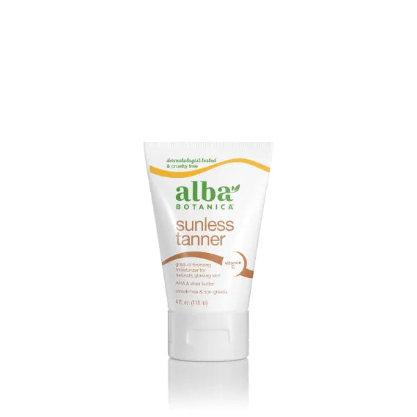 Alba Botanica Sunless Tanner, Gradual Bronzing Moisturizer, with Vitamin C and Shea Butter, 4 Oz