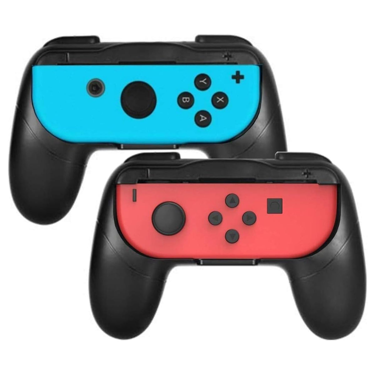 T Tersely Grips for Nintendo Switch Joycon Controller 2 Pack - Game Accessories Joy-Con Handheld Joystick Remote Control Holder Joy Con Kit (Black+Black)