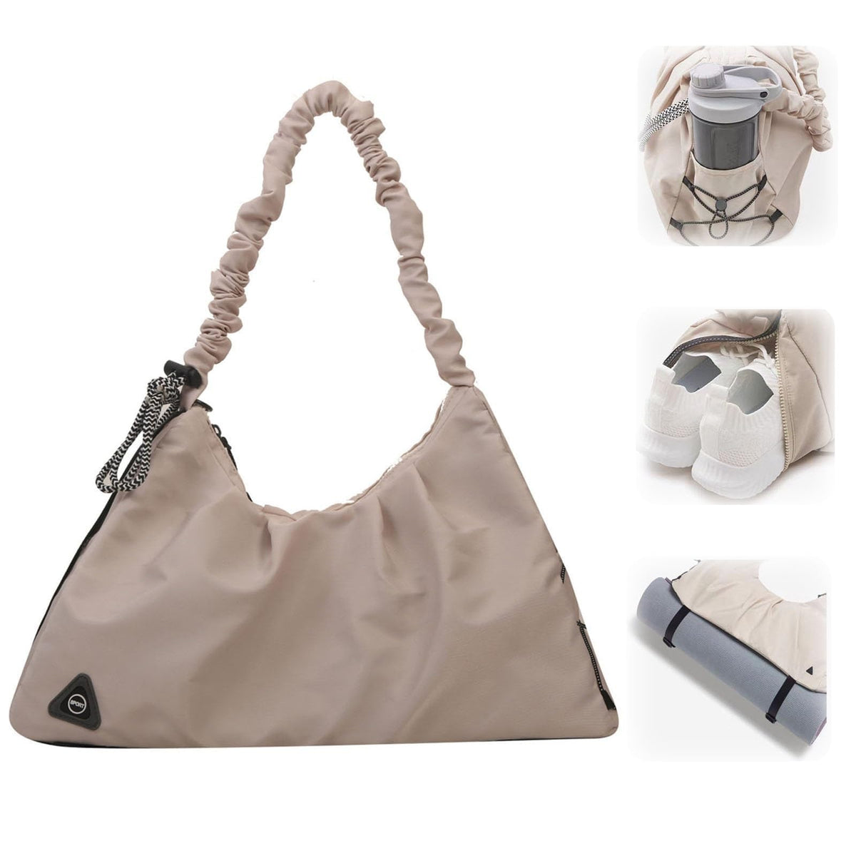 Azonee Yoga Gym Bags for Women, Lightweight Travel Shoulder Bags with Shoes Compartment Wet Dry Storage Pockets, Carrying Workout Gear, Suitable for Office Travel Sports Daily Leisure