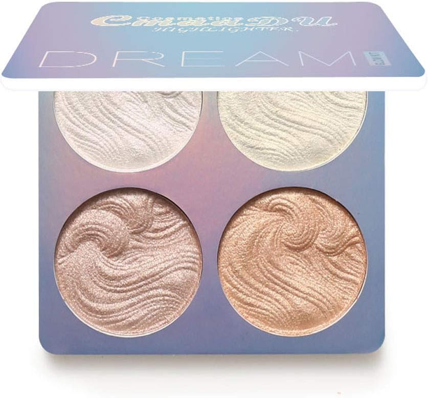 4 Color Highlight Powder Palette,Bloodfin Professional Shimmer Glitter Bronzer Highlighter Powder Palette Compact Highlighting Shimmering Powder for Women Girls