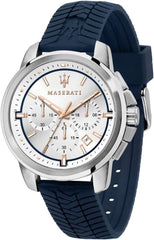 Maserati SUCCESSO 44 mm Chronograph Men's Watch, Black, Chronograph - White/Blue