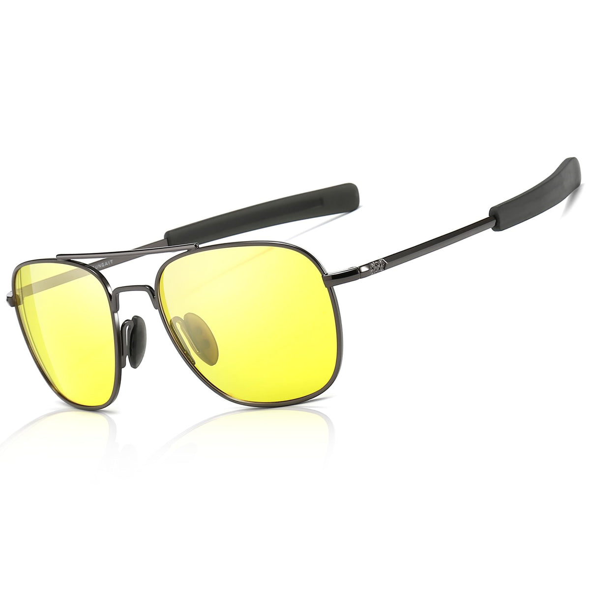 SUNGAIT Men's Military Style Polarized Pilot Aviator Sunglasses Bayonet Temples