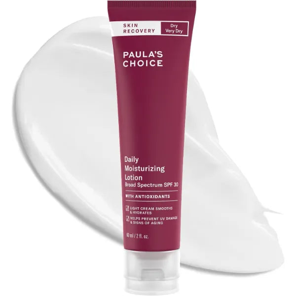 Paula's Choice SKIN RECOVERY Daily Moisturizing Lotion, Mineral Sunscreen for Face, SPF 30 Face Sunscreen with Oat & Cucumber, Dry and Sensitive Skin, UVA/UVB Protection, Fragrance-Free, 2oz