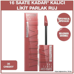 Maybelline New York Super Stay Vinyl Ink Longwear Transfer Proof Liquid Matte Lipstick 35 CHEEKY