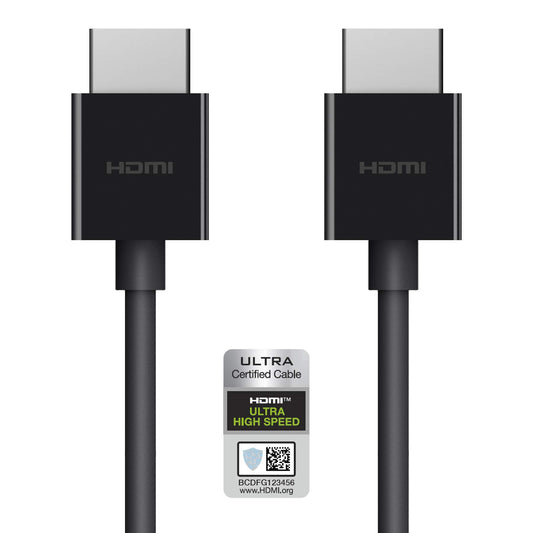 Belkin Premium High-Speed HDMI 2.1 Cable, Supports Dolby Vision HDR in 4K Quality, Perfect for Apple TV Display, 2 Meters / 6.6 Feet - Black, AV10175bt2MBKV2
