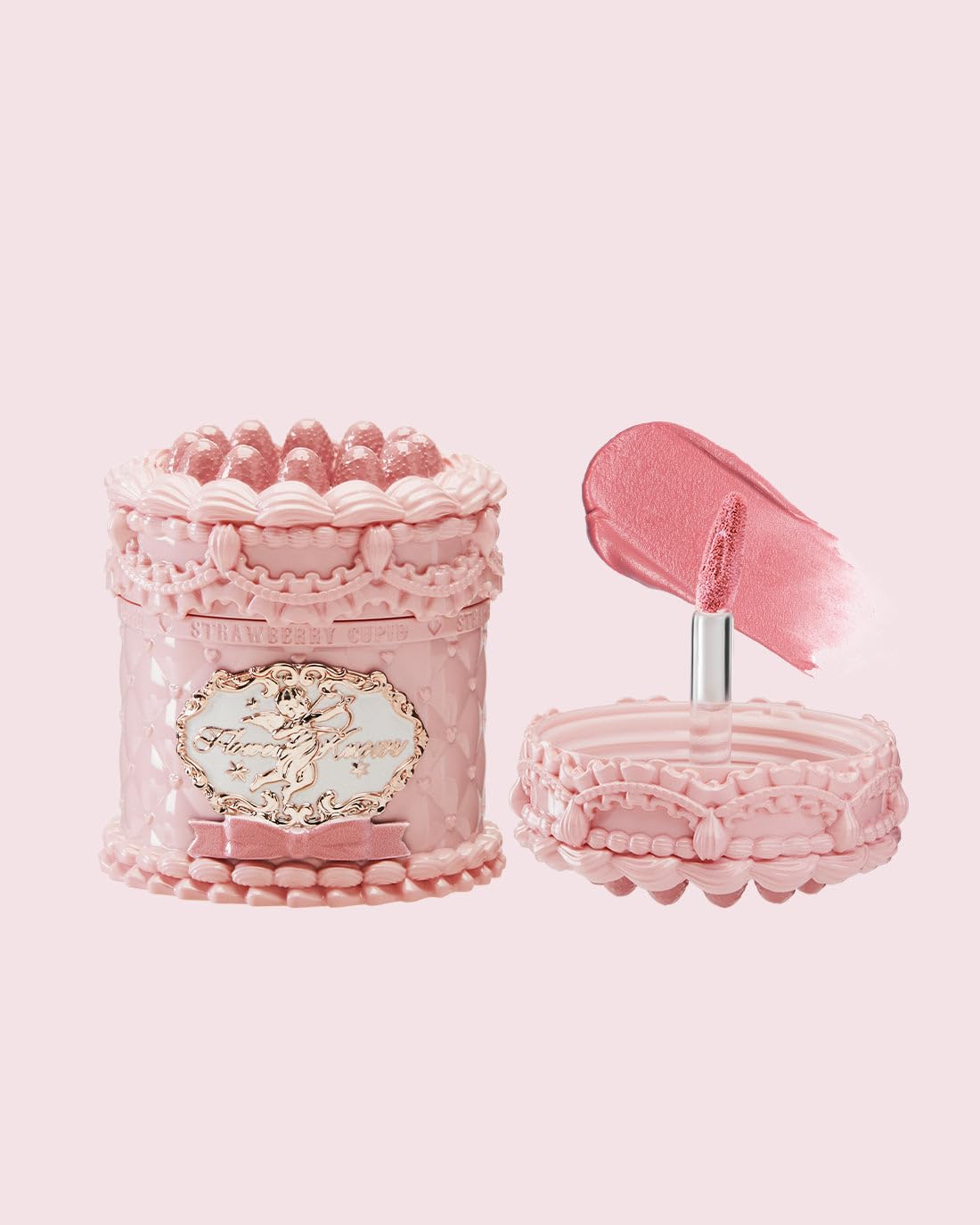 Flower Nose Strawberry Cupid Cake Lip Cream, Velvet Matte Finish, Mini Jar Design (V04 Meredith, 3.5 ml)