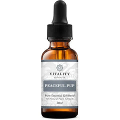 Vitality Extracts Peaceful Pup Essential Oil Blend - 30ml, Natural Calm, Ease Worries & Stress, Aromatherapy, Lavender, Lemon, in Almond Oil Base