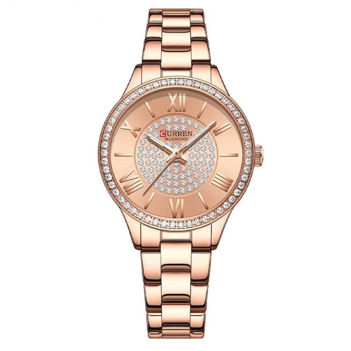 Curren 9084 Fashion Casual Luxury Quartz Women's Watches Waterproof Automatic Watches Original Design Elelgant Lover's Gift Diamond Gold Women's Watch - ROSE