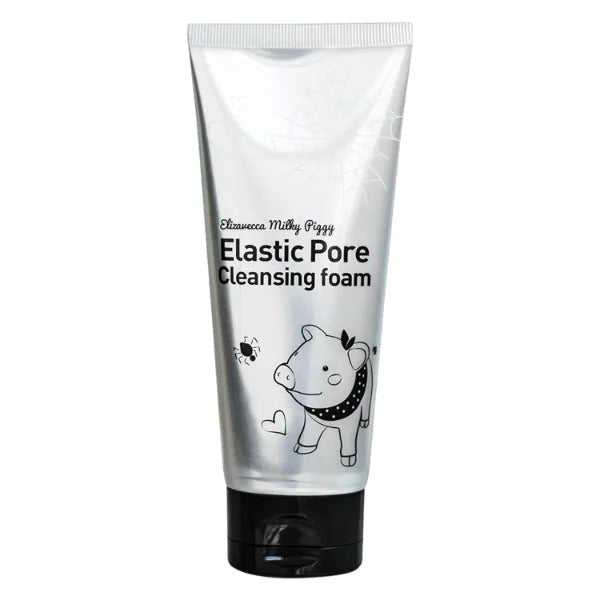 Elizavecca Milky Piggy Elastic Pore Charcoal 5% Cleansing Foam 120ml | black mask face pack | charcoal cleansing | wash off face wash