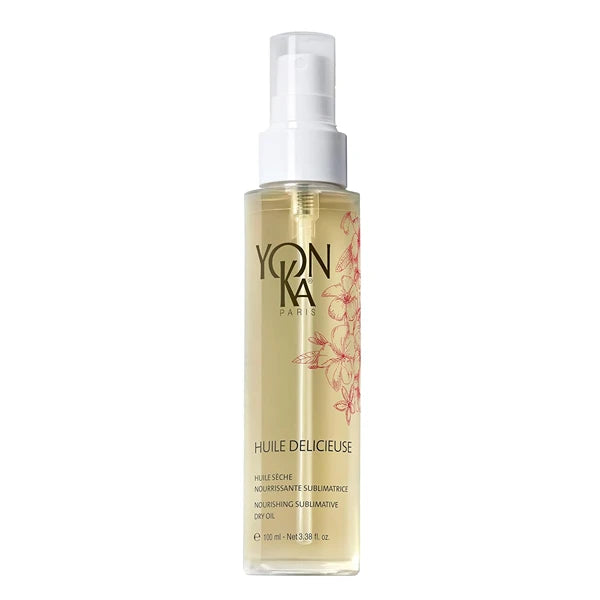 Yonka Huile Delicieuse | Nourishing Dry Body Oil | Moisturize Skin and Body | Lightweight Oil with Baoab and Sesame for Hair | for Legs and Body | 3.38 fl oz