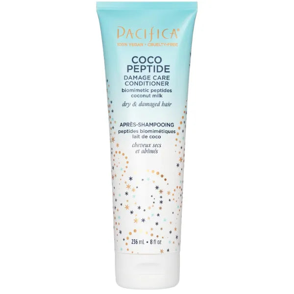Pacifica Coco Peptide Damage Care Conditioner, Haircare, Repair Split Ends and Breakage, Hair Repair Treatment, Color Safe, For Dry and Damaged Hair, Hair Care, Vegan, 8 fl oz (1 Count)