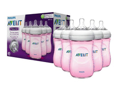 AVENT Philips Natural Pink Baby Bottles SCF693/58, 260 ml, 5 Pack