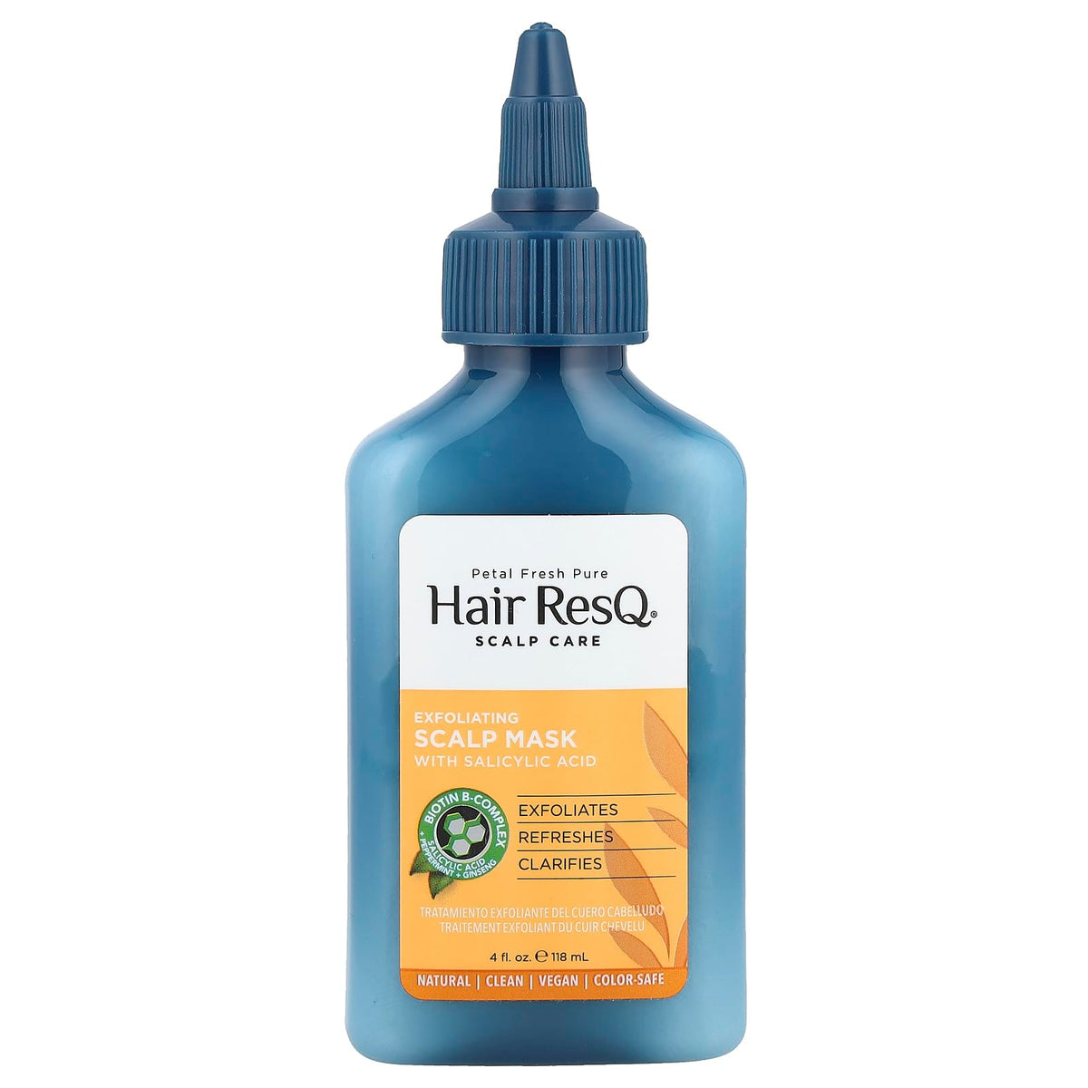 Petal Fresh Hair Resq Exfoliating Scalp Mask, 118Ml | With Salicylic Acid, Peppermint & Ginseng | For Refreshing & Clarifying Scalp Treatment | Paraben-Free, Sulfate-Free & Vegan