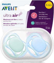 AVENT Philips Ultra Air Pacifier, 0-6 months, blue/green, 2 pack, SCF244/20
