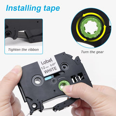 Label KINGDOM TZe-231 Compatible with Brother Label Printer Tape 12mm 0.47 P Touch Label Tape H110 1/2 Inch x 23 Ft Black on White for Brother Label Maker PT-H110 D200 D210 D600, 5-Pack