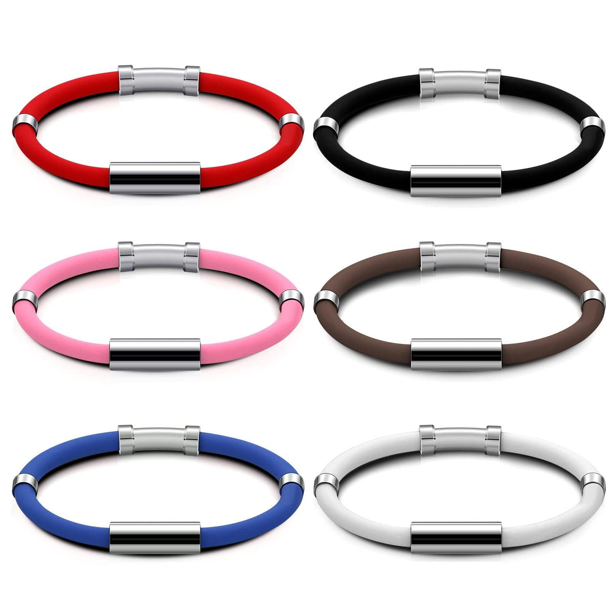 Azonee Anti Static Wrist Strap, 6Pcs Adjustable Anti Static Wristband Improve Sleep, Silicone Static Strap Balance Energy Waterproof Static Bracelets Balance Antistatic Wrist Band, 6 Colors