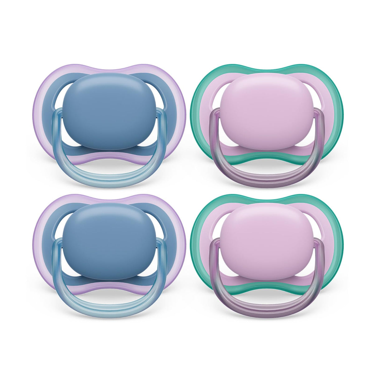 AVENT Philips Ultra Air Pacifier - 4 x Light, Breathable Baby Pacifiers for Babies Aged 6-18 Months, BPA Free with Sterilizer Carry Case, SCF085/54