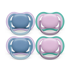 AVENT Philips Ultra Air Pacifier - 4 x Light, Breathable Baby Pacifiers for Babies Aged 6-18 Months, BPA Free with Sterilizer Carry Case, SCF085/54